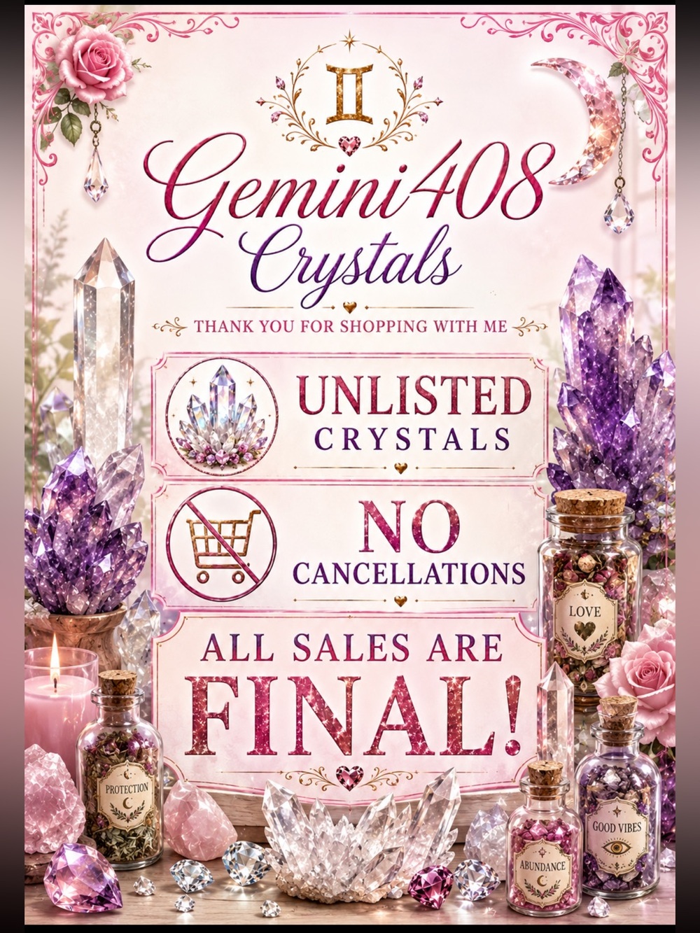 💎UNLISTED CRYSTALS💎ALL SALES ARE FINAL💎NO CANCELLATIONS - Picture 1 of 1
